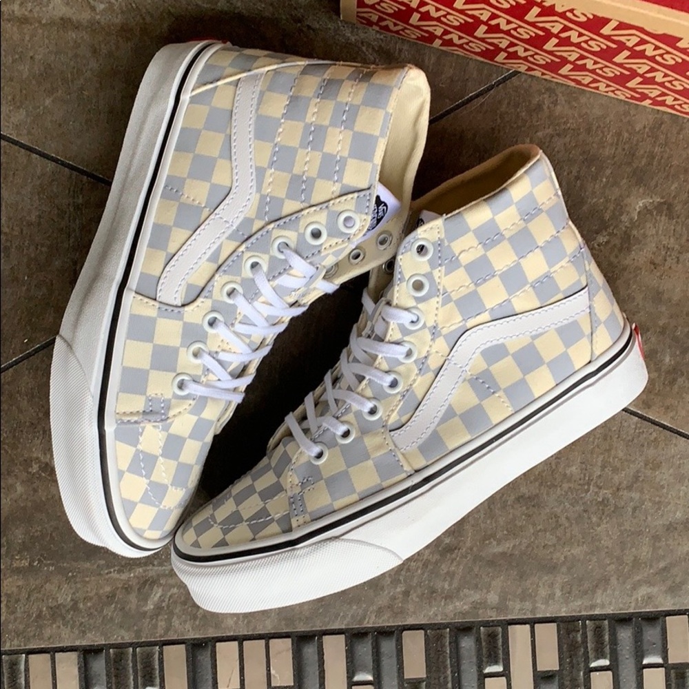 VANS Sk8-Hi TAPERED CHECKERBOARD Zenbl/TRWht WMNS - Picture 14 of 16